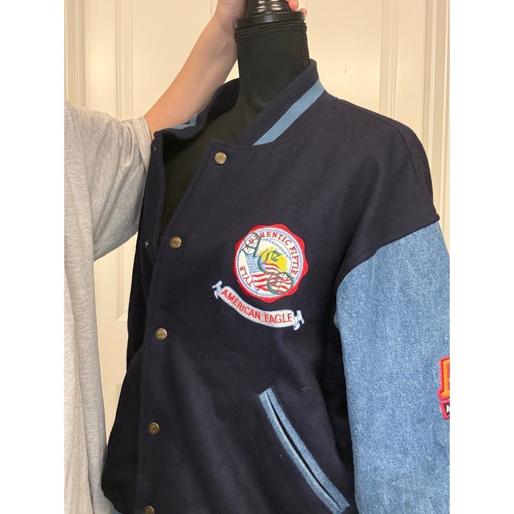 Vintage American Eagle Outfitters Varsity Jacket Embroidered streetwear Large - Picture 7 of 9